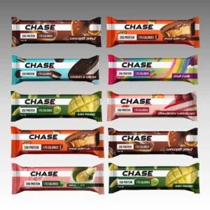 20 Grams Protein Bars By CHASE PROTEIN 50 Grams in Each Packet | Pack of 10 Assorted Flavour | Only 175 calories per pack