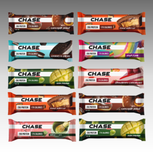 20 Grams Protein Bars By CHASE PROTEIN 50 Grams in Each Packet | Pack of 10 Assorted Flavour | Only 175 calories per pack