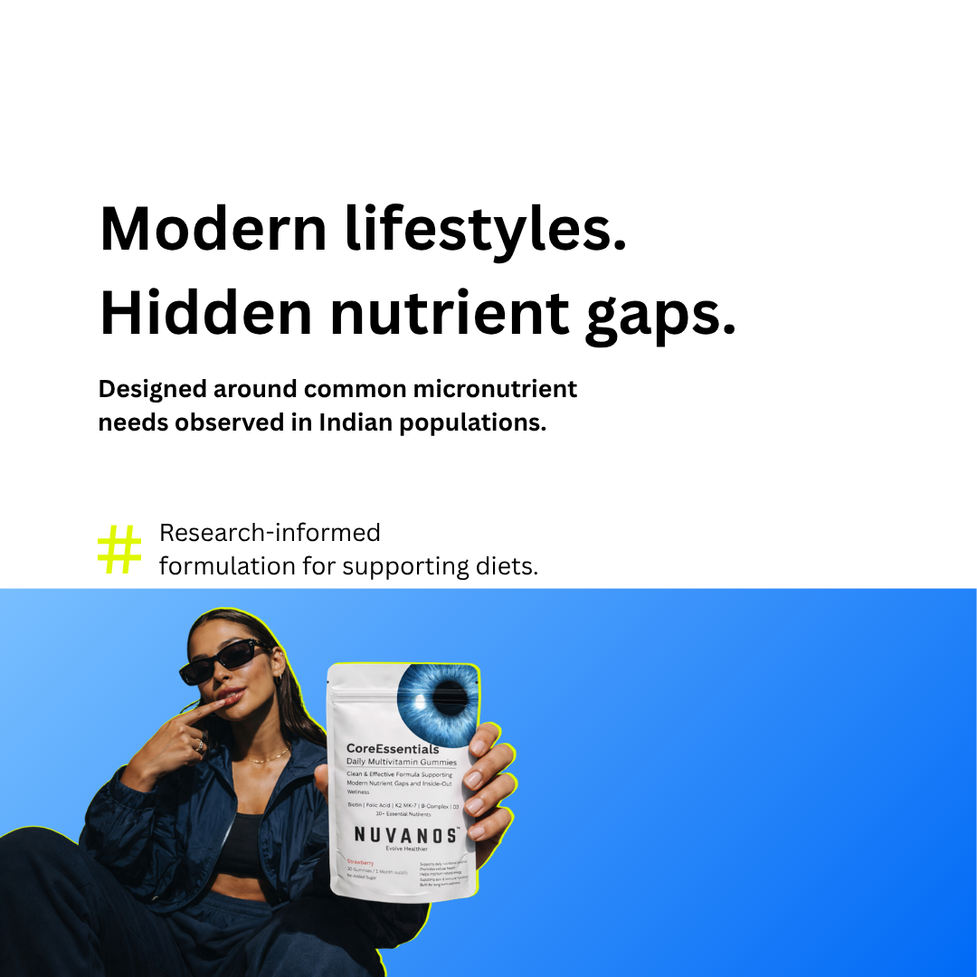 Modern lifestyle hidden nutrient gaps addressed by CoreEssentials multivitamin gummies