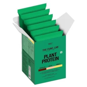 The Func. Lab Plant Protein - Travel Packs | 6 Sachets (35g each) | 28g - 29g Protein per Scoop | Pea and Rice Blend | Vegan, Sugar‑Free, 100% Clean Label, Gut Friendly, Vegetarian
