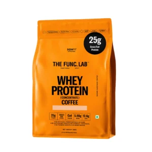 The Func. Lab Whey Protein Concentrate | 500g | 4 Flavours | Grass‑Fed, 25g-26g Protein, 6.11g BCAA per Scoop | High Protein Supplement for Muscle Growth, Digestion and Absorption Support