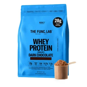 The Func. Lab Whey Protein Isolate | 1kg | 5 Flavours | Grass‑Fed, 28g - 30g Protein, 6.37g - 6.95g BCAA per Scoop | High Protein Supplement for Muscle Growth, Digestion and Absorption Support