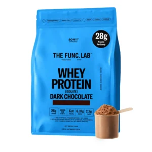 The Func. Lab Whey Protein Isolate | 500g | 5 Flavours | Grass‑Fed, 28g - 30g Protein, 6.37g - 6.95g BCAA per Scoop | High Protein Supplement for Muscle Growth, Digestion and Absorption Support