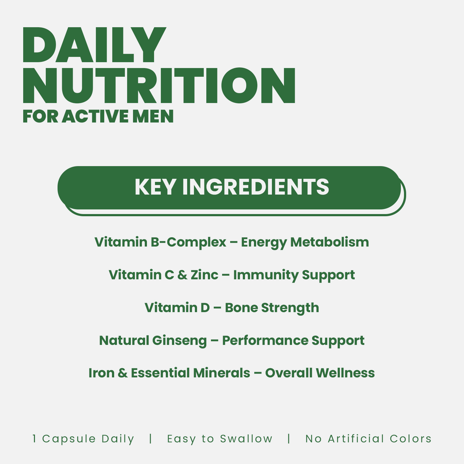 Leeforia Multivitamins for Him, Vitamin B12, Zinc - Immunity & Strong Bones, 30 Capsules - Image 3