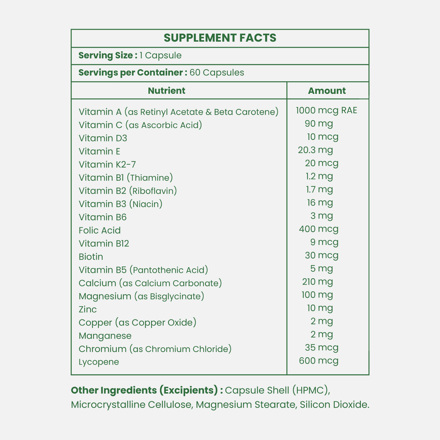 Leeforia Multivitamins for Him, Vitamin B12, Zinc - Immunity & Strong Bones, 30 Capsules - Image 2
