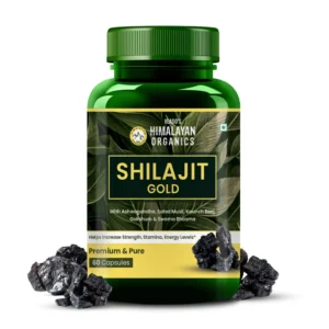 Shilajit 24K gold capsules with Ayurvedic herbs
