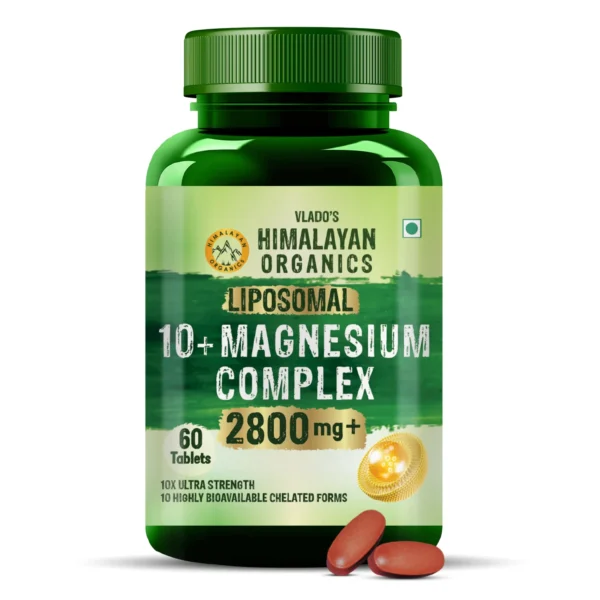 Vlado Himalayan Organics Magnesium Complex 2800mg Liposomal Tablets Bottle