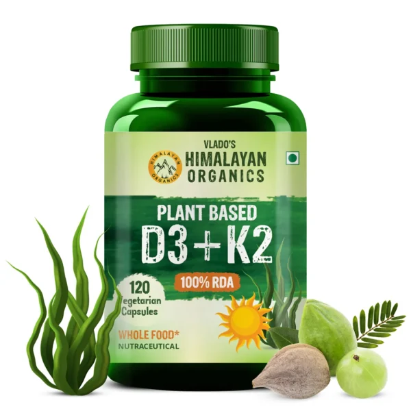 Vlado’s Himalayan Organics Vitamin D3 K2 Plant-Based Supplement Bottle