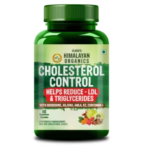 Vlado Himalayan Organics Cholesterol Control 60 Veg Capsules Bottle
