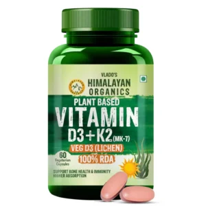 Vegan Vitamin D3 K2 MK7 capsules for bones