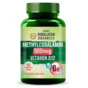 Vlado Himalayan Organics Methylcobalamin B12 500 mcg Veg Tablets Bottle