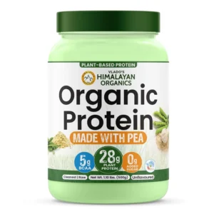 Organic pea protein powder for muscle recovery