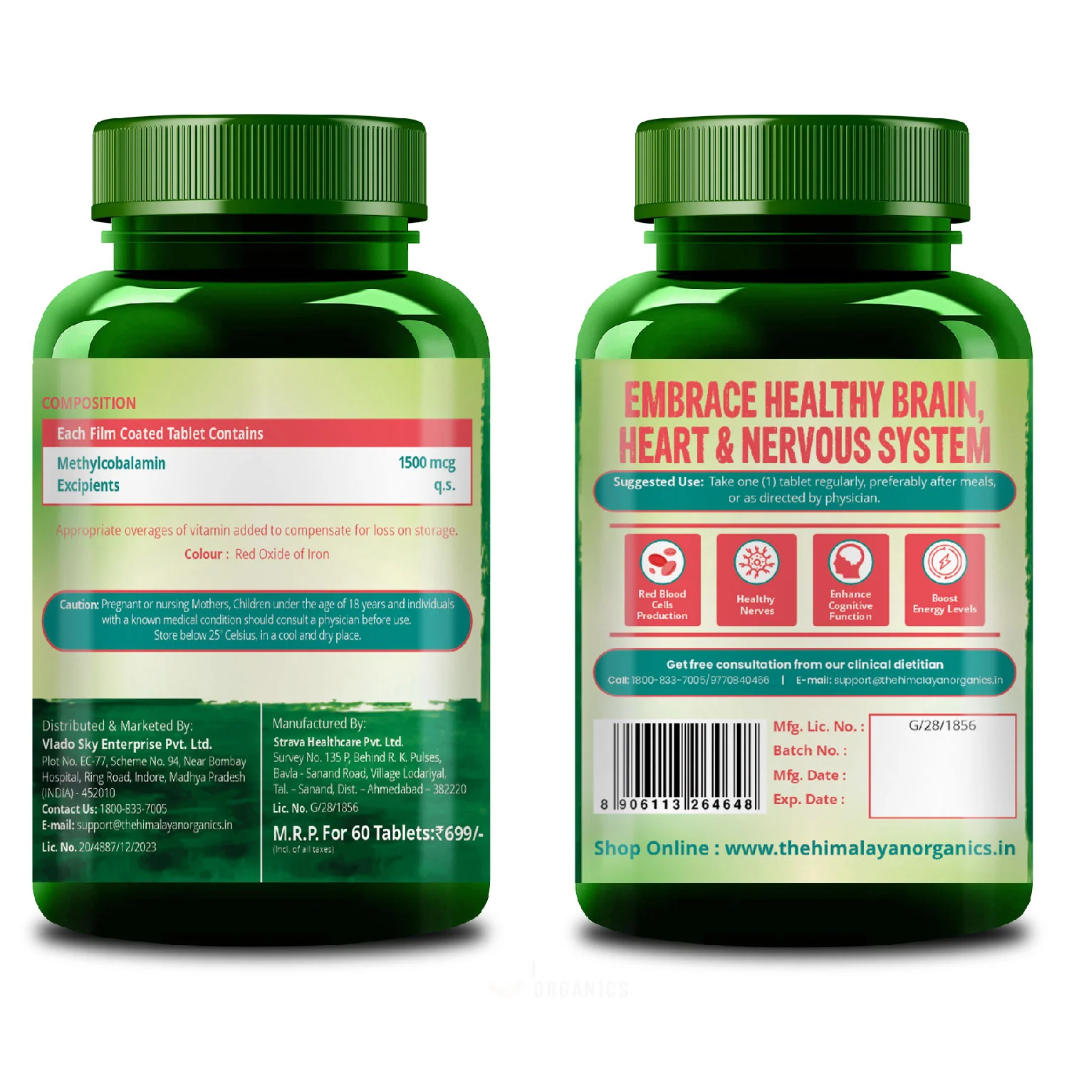 Vlado’s Vitamin B12 Methylcobalamin 1500 mcg Tablets