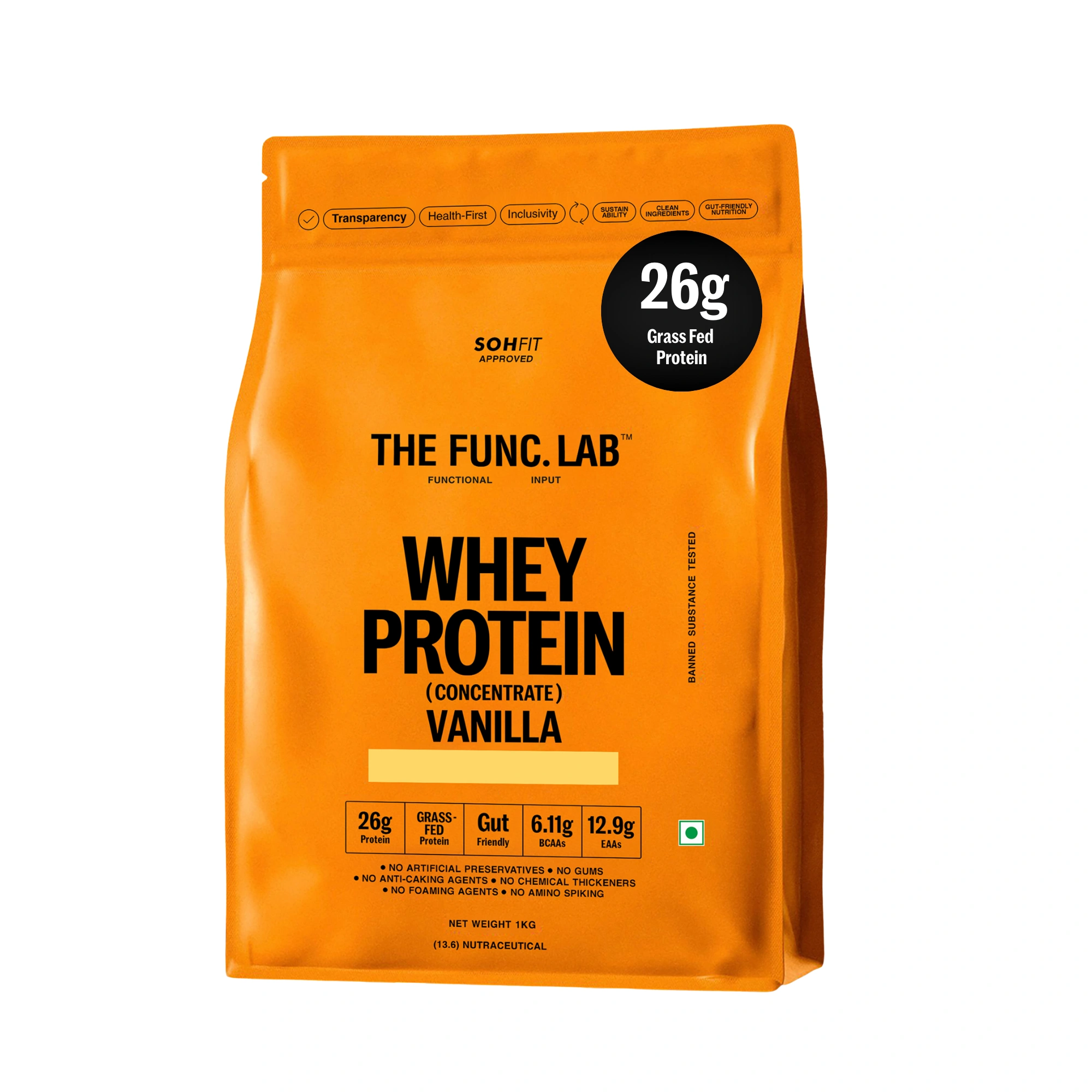 The Func. Lab Whey Protein Concentrate 1 kg Vanilla Flavour
