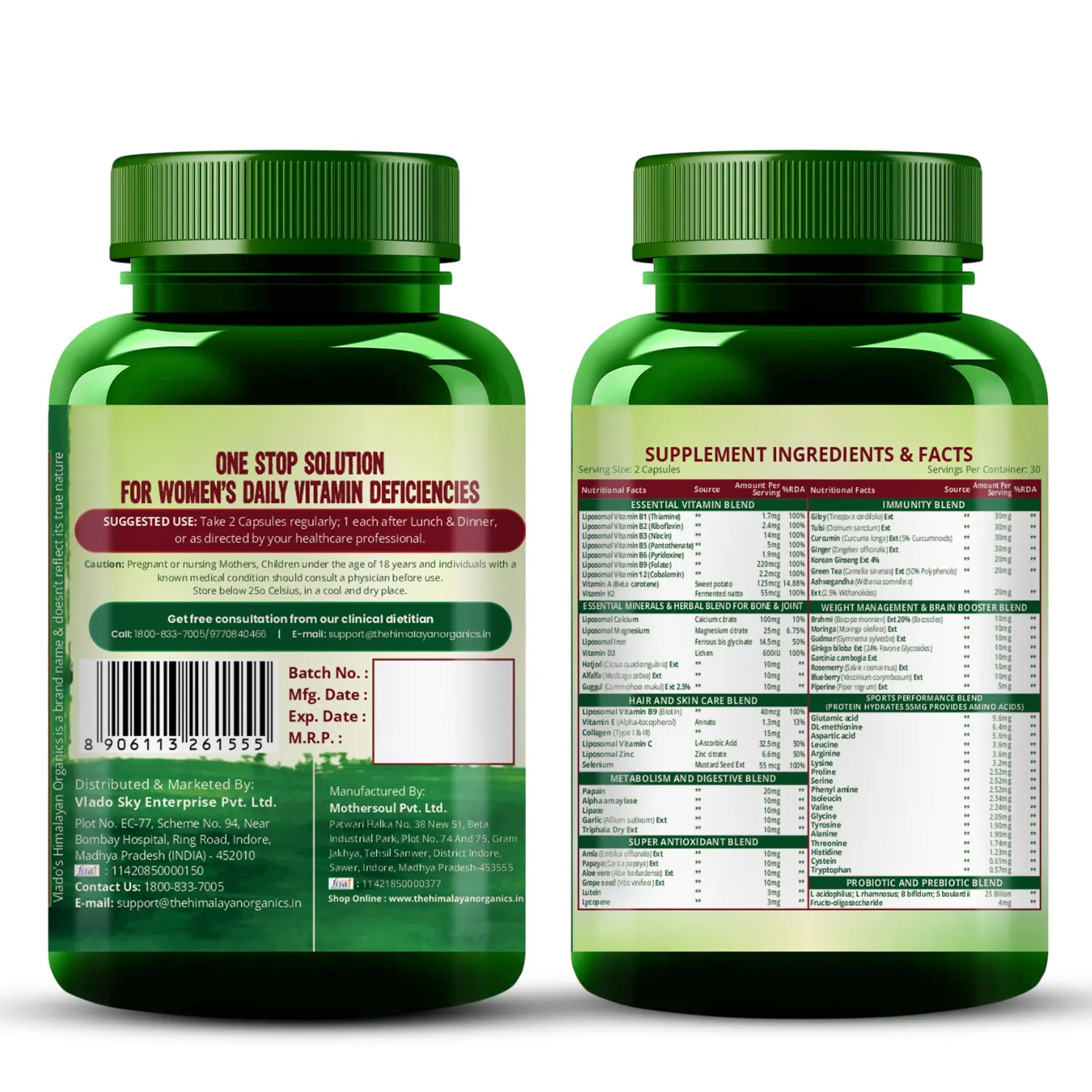 Woman taking Vlado Himalayan multivitamin capsules
