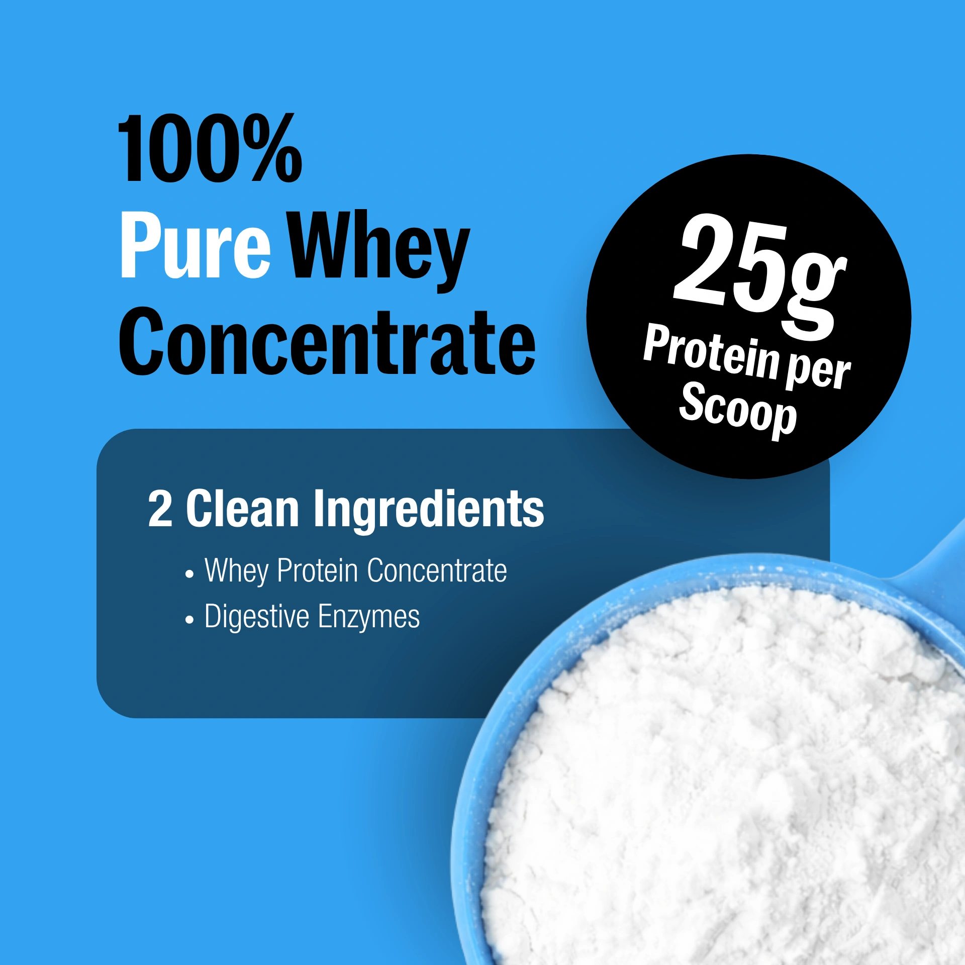 Unflavored Whey Protein Powder by Func Lab in 1 kg