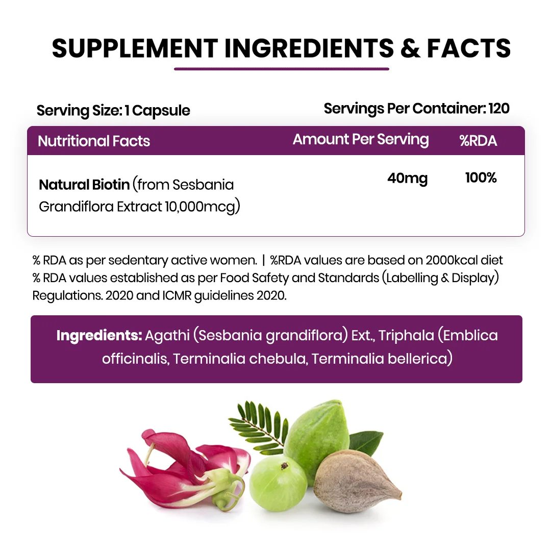 Biotin supplement for hair skin nails