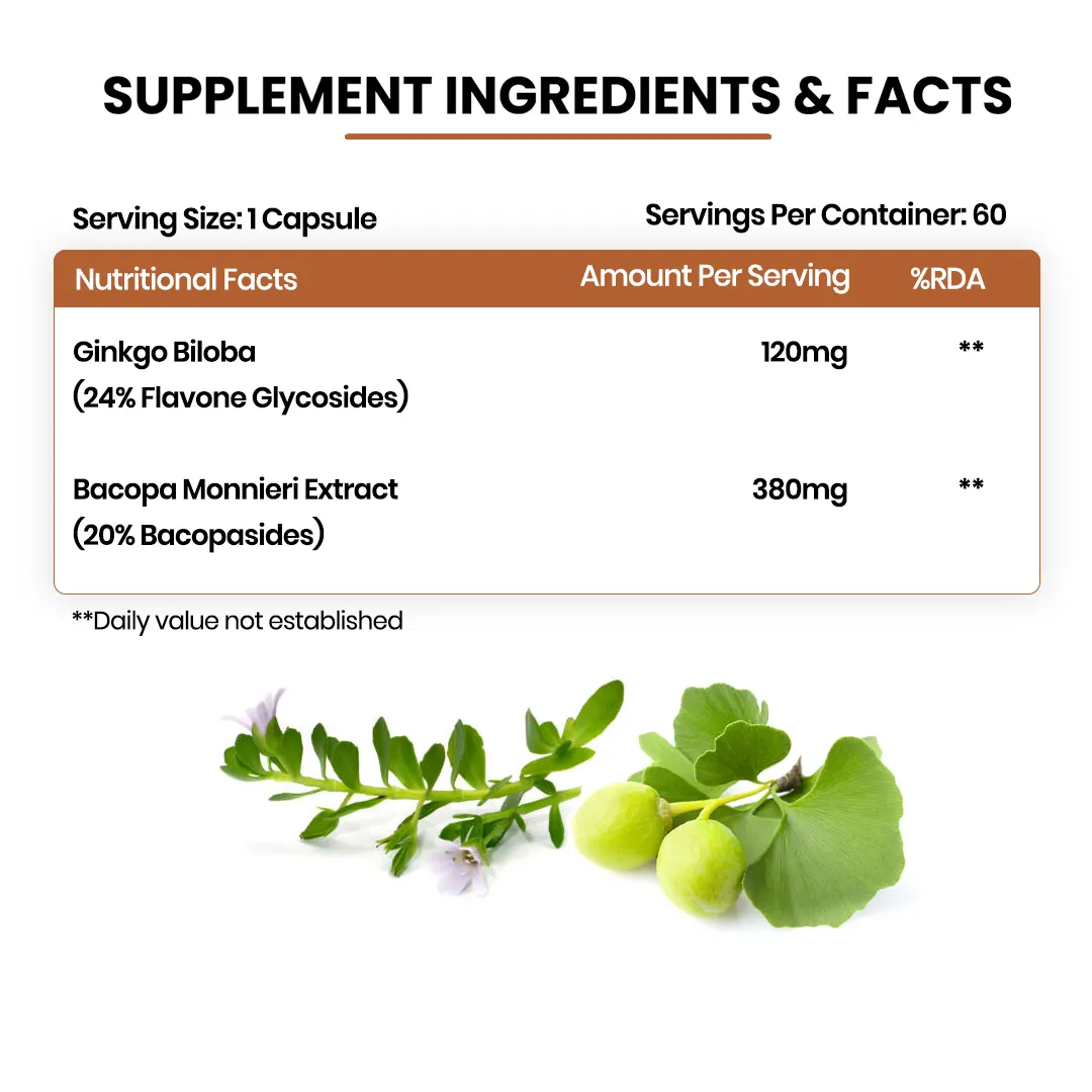 Ginkgo Biloba Brahmi supplement for focus