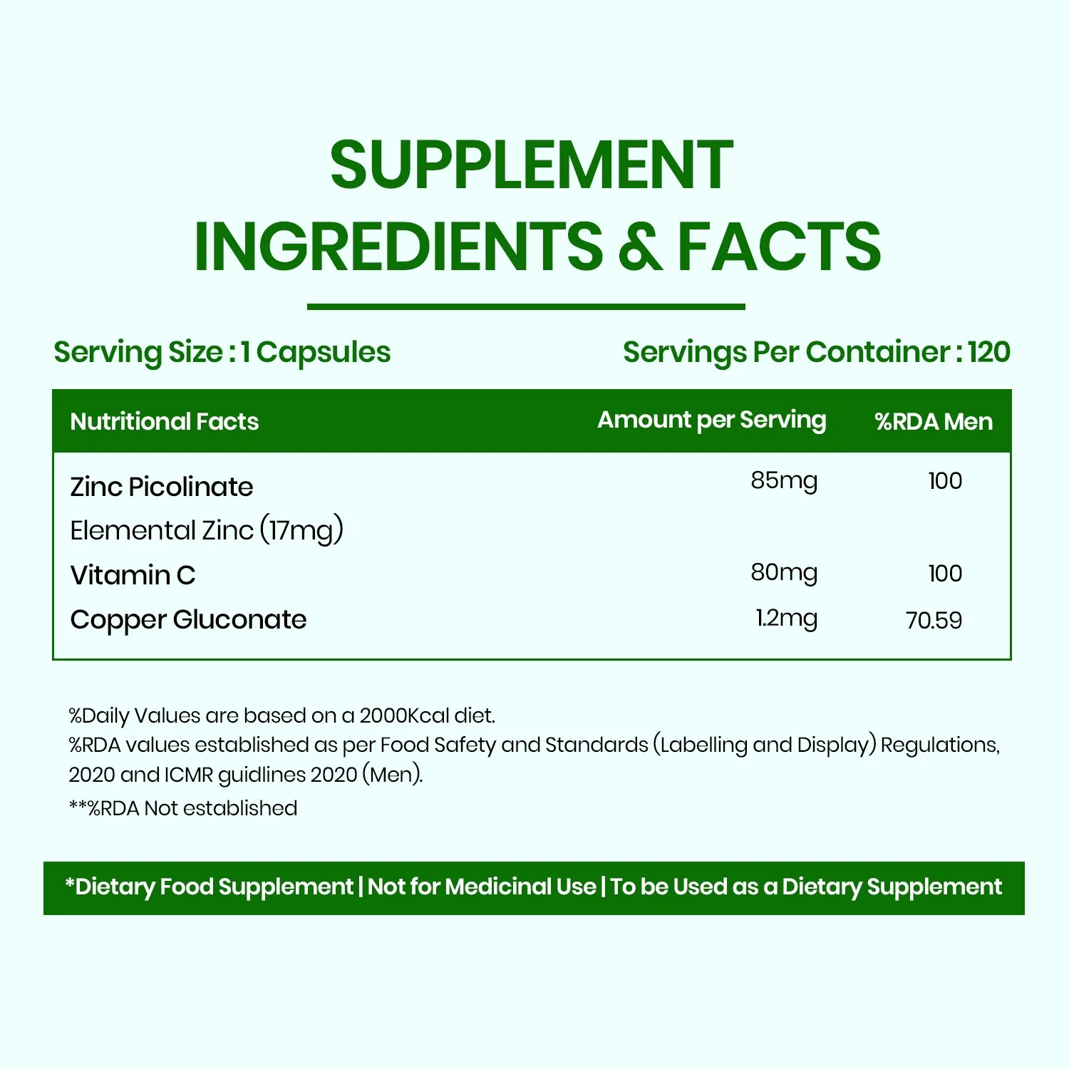 Zinc Picolinate with Vitamin C Copper