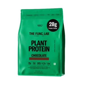 The Func Lab Plant Protein Fortified with Pea and Rice for Men and Women Chocolate Flavor 1kg 28g Protein per Scoop