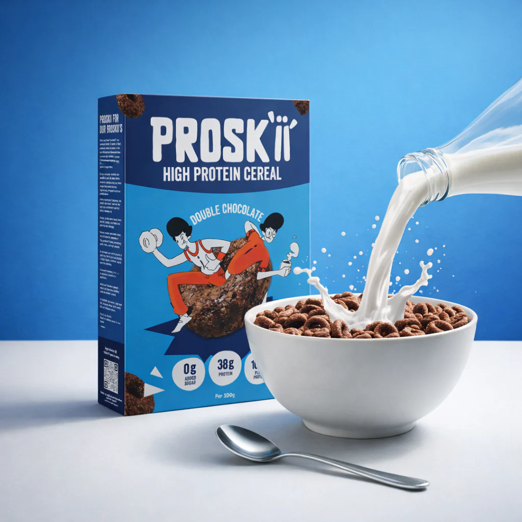 PROSKII 38g Plant Protein Cereal - Double Chocolate (Pack of 2) | No Added Sugar, Gluten-Free, Preservative-Free - Image 2