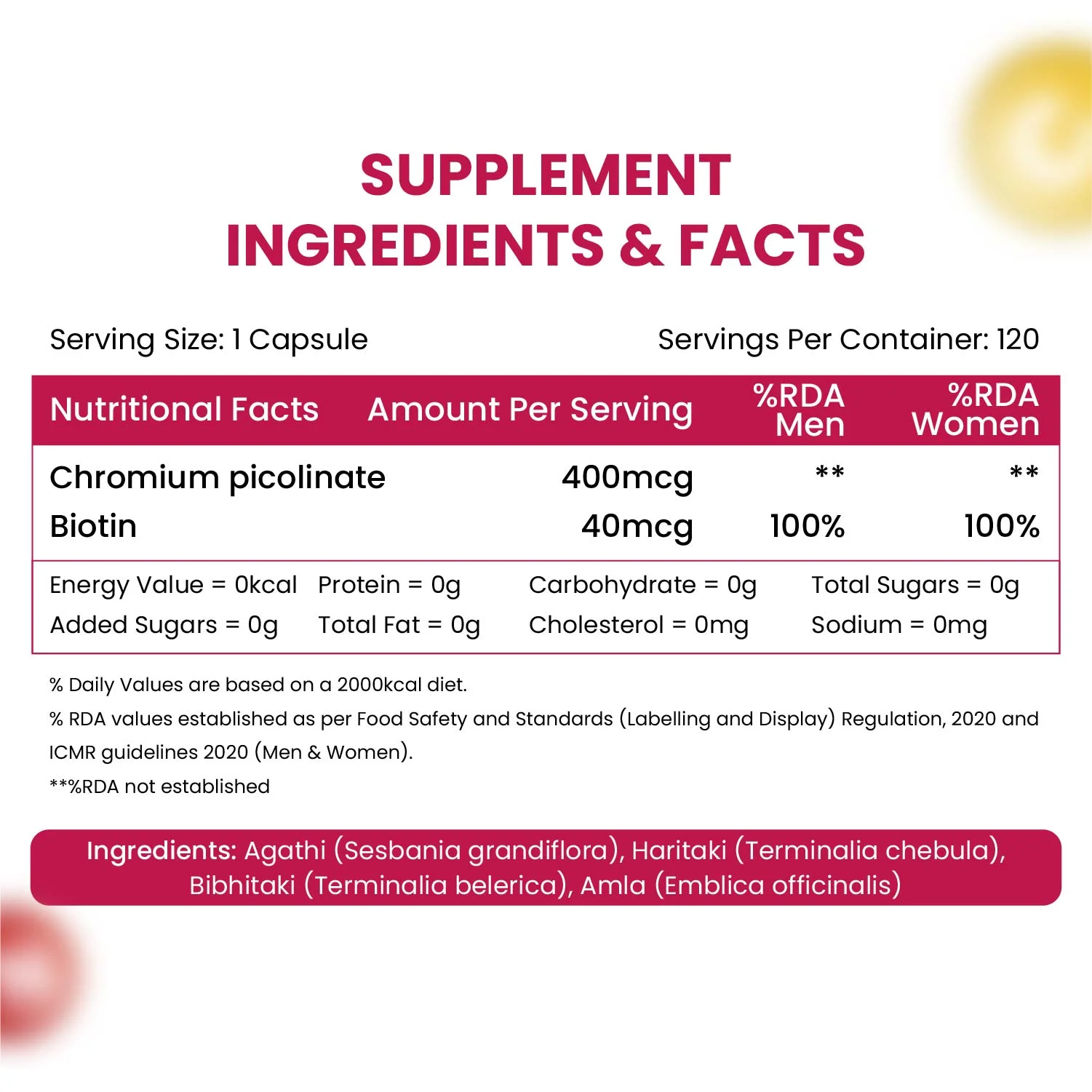 Chromium Picolinate 400mcg supplement for blood sugar and heart health