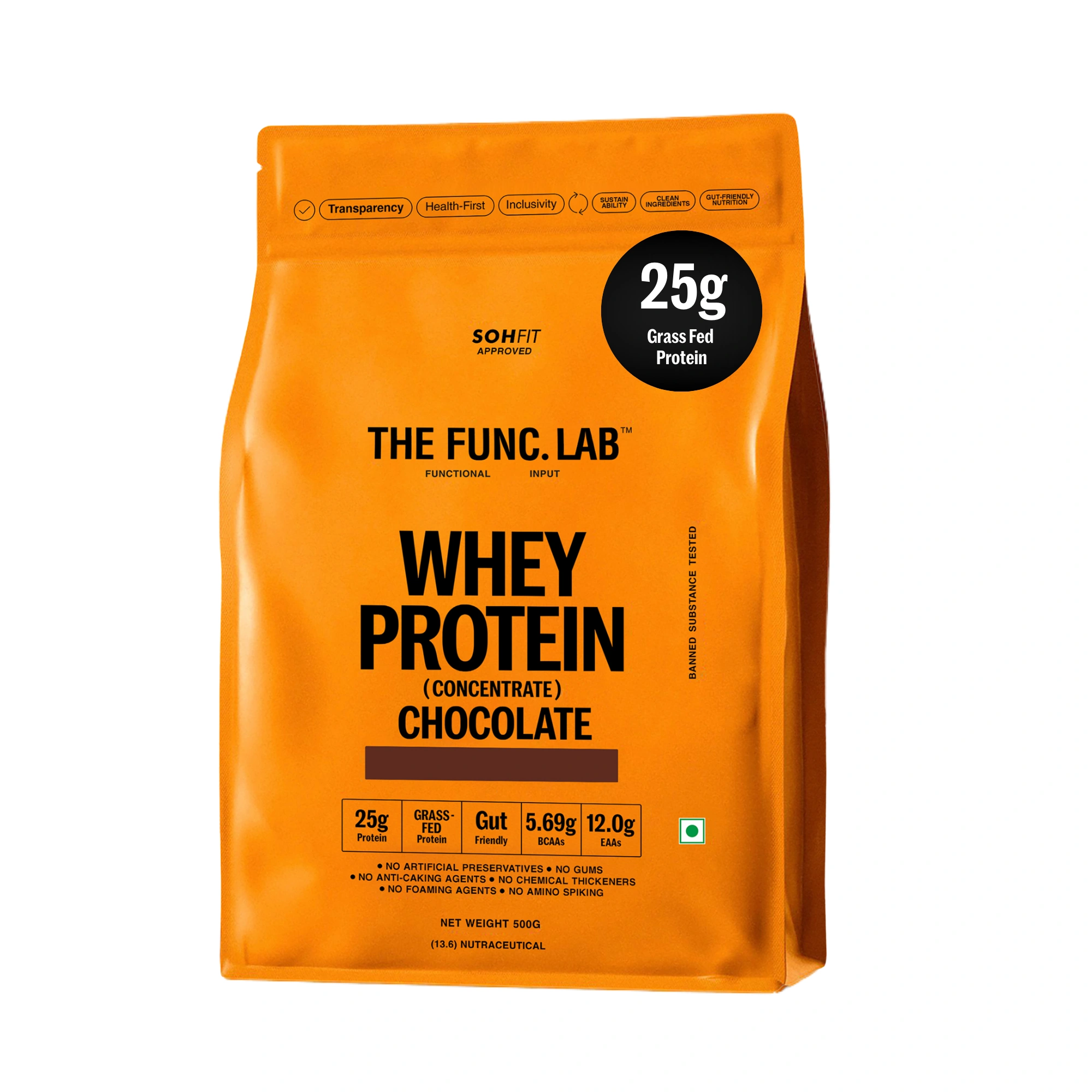 Grass-Fed Chocolate Whey Protein Concentrate 500g