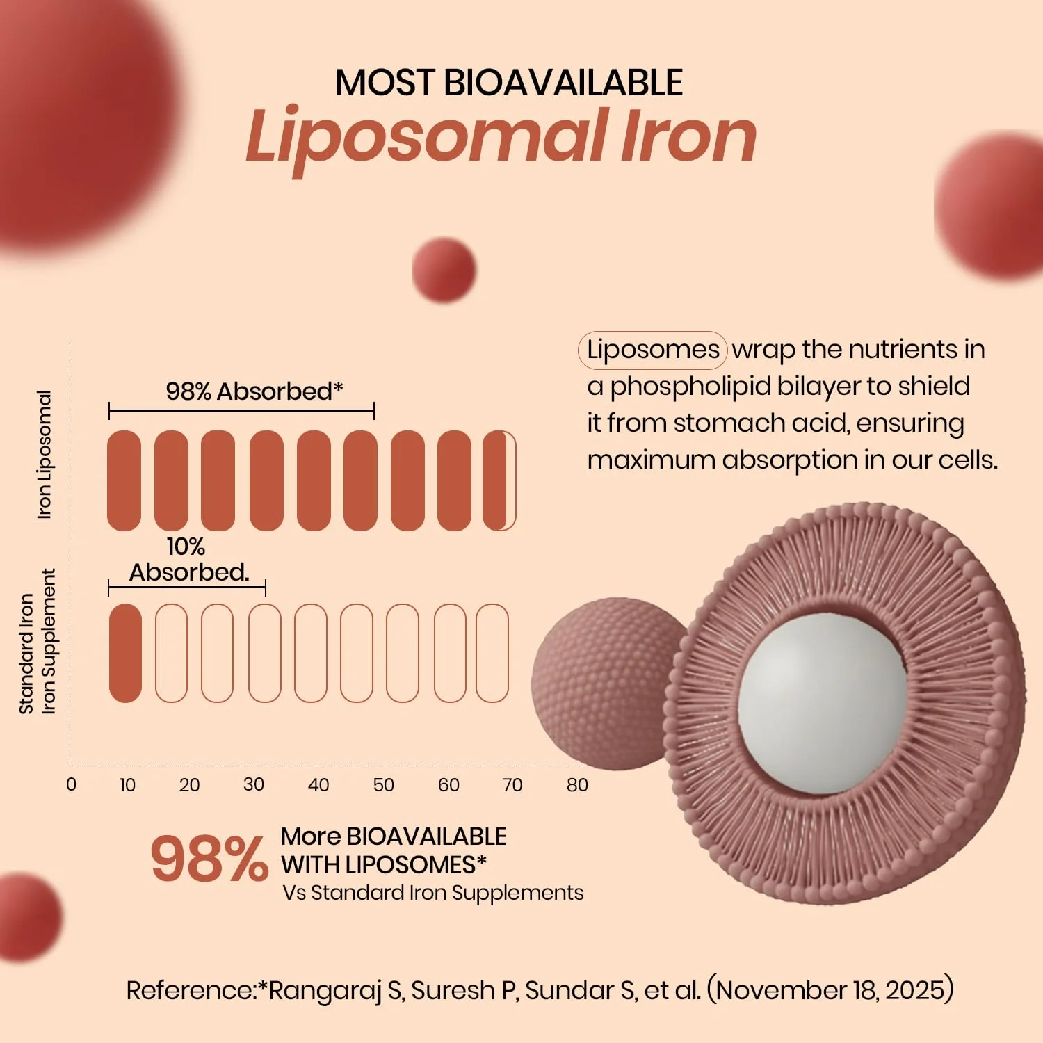 Vlado's Liposomal Iron Supplement 100 Veg Tablets Infographic