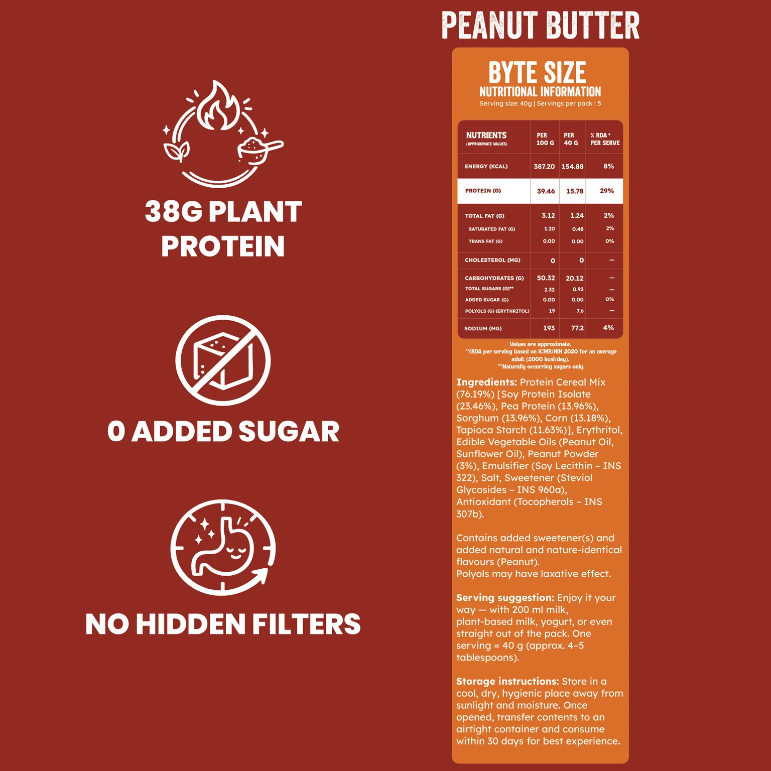 PROSKII Plant-Based Protein Cereal (Pack of 2) – 38g Protein Peanut Butter Nutty Crunch | Zero Added Sugar | Gluten-Free Healthy Breakfast - Image 4