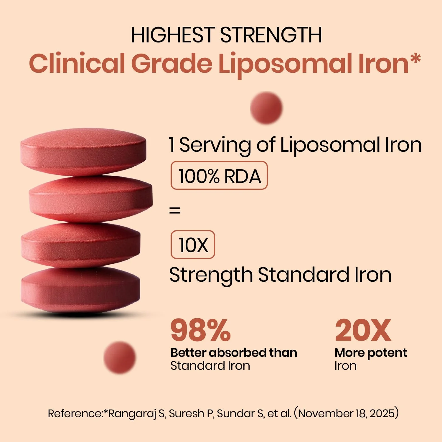 Vlado Liposomal Iron 100% RDA Supplement Label