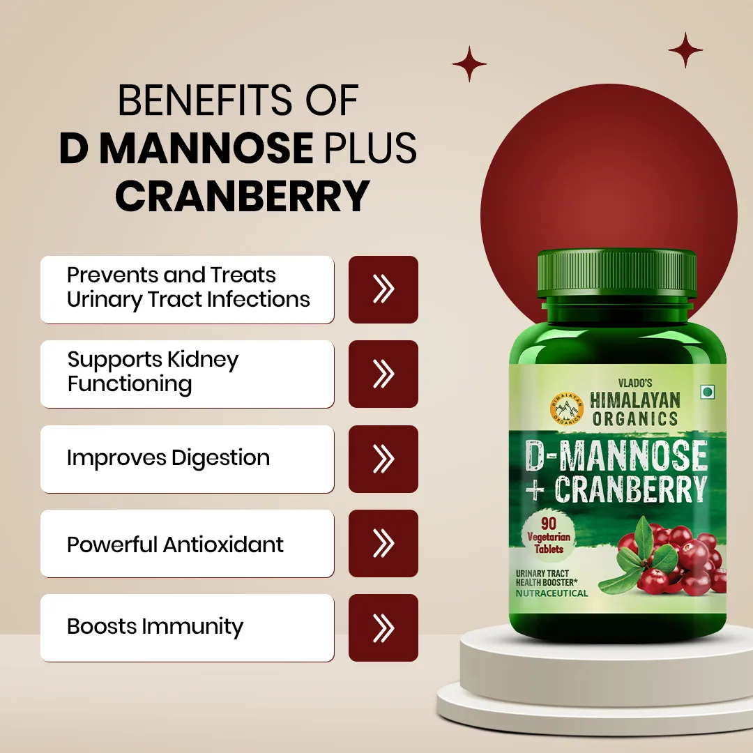 D-Mannose and Cranberry tablets for kidney health