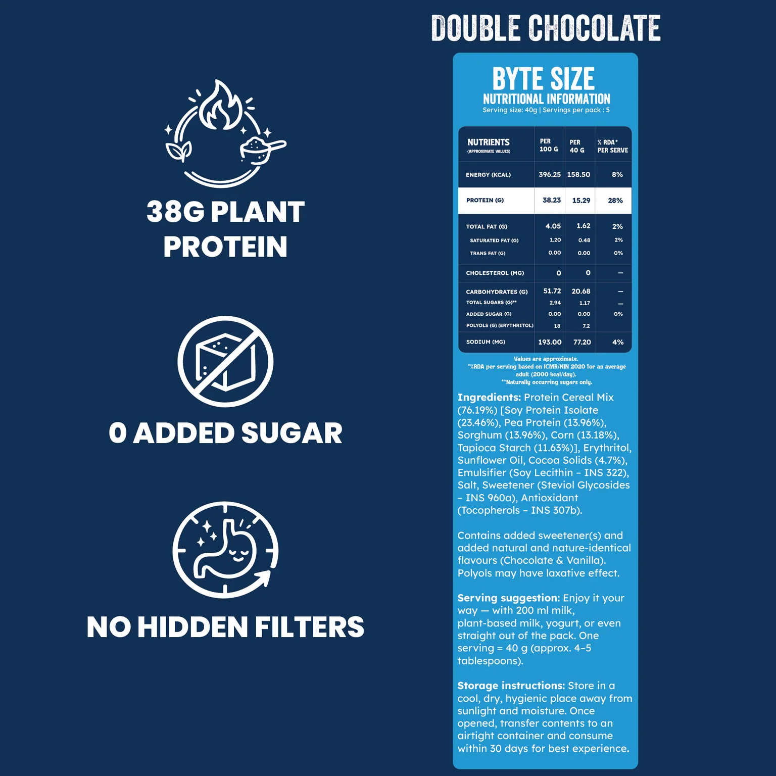 PROSKII 38g Plant Protein Cereal - Double Chocolate (Pack of 2) | No Added Sugar, Gluten-Free, Preservative-Free - Image 4