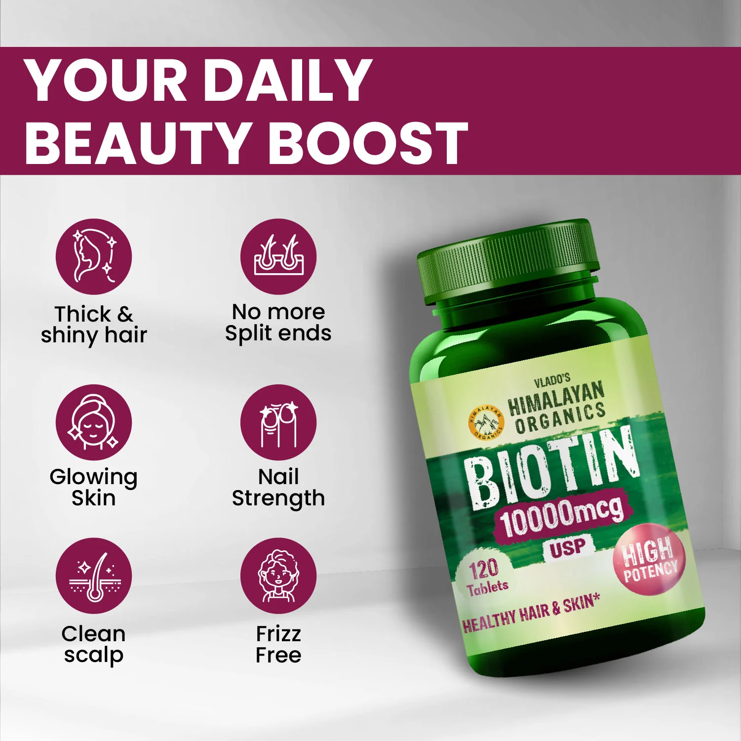 Vlado Himalayan Biotin 10000mcg supplement