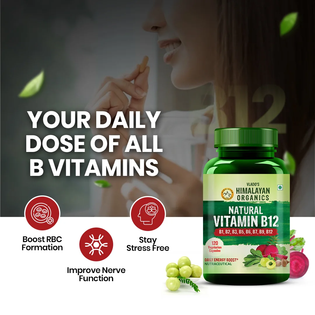 Natural B vitamin supplement capsules