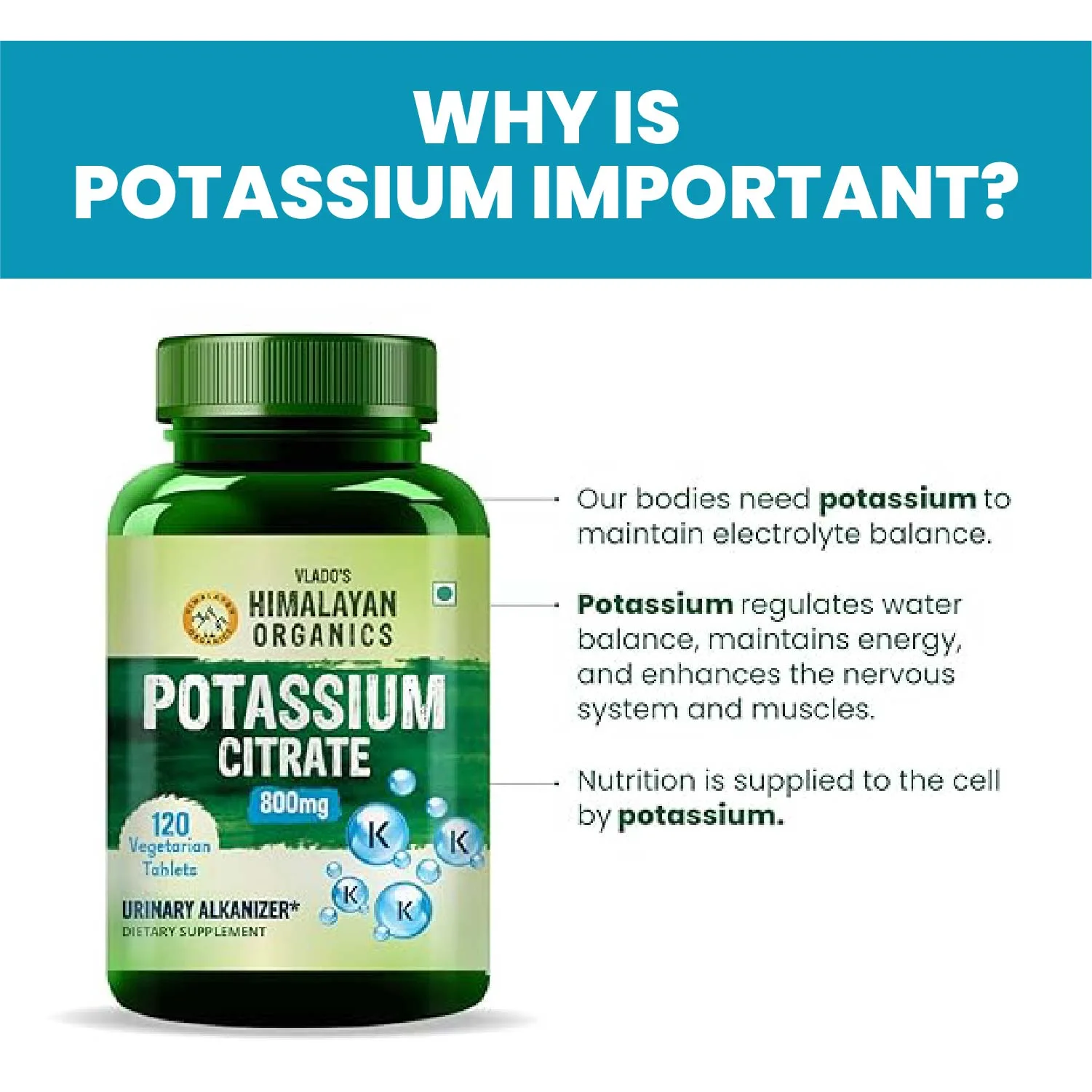 Potassium citrate supplement for nerve joint health