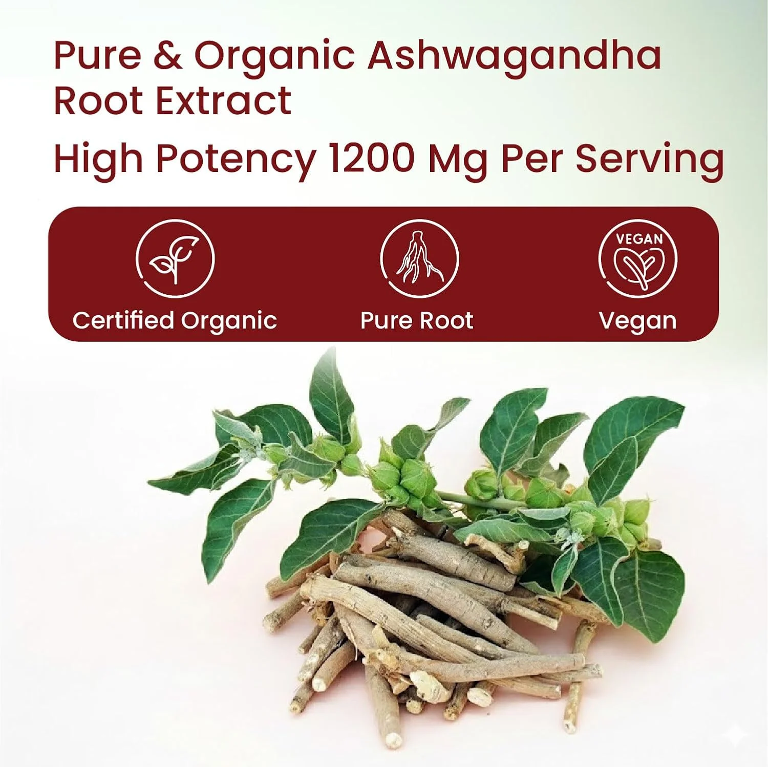 Vlado's Himalayan Organics Ashwagandha 1200mg Tablets Supplement Packaging