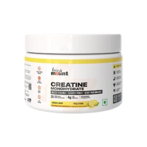 BeingMount Creatine Monohydrate Lemon Flavor | 100g | 25 Servings | 4g Creatine Per Serving | Muscle Strength, Power & Recovery