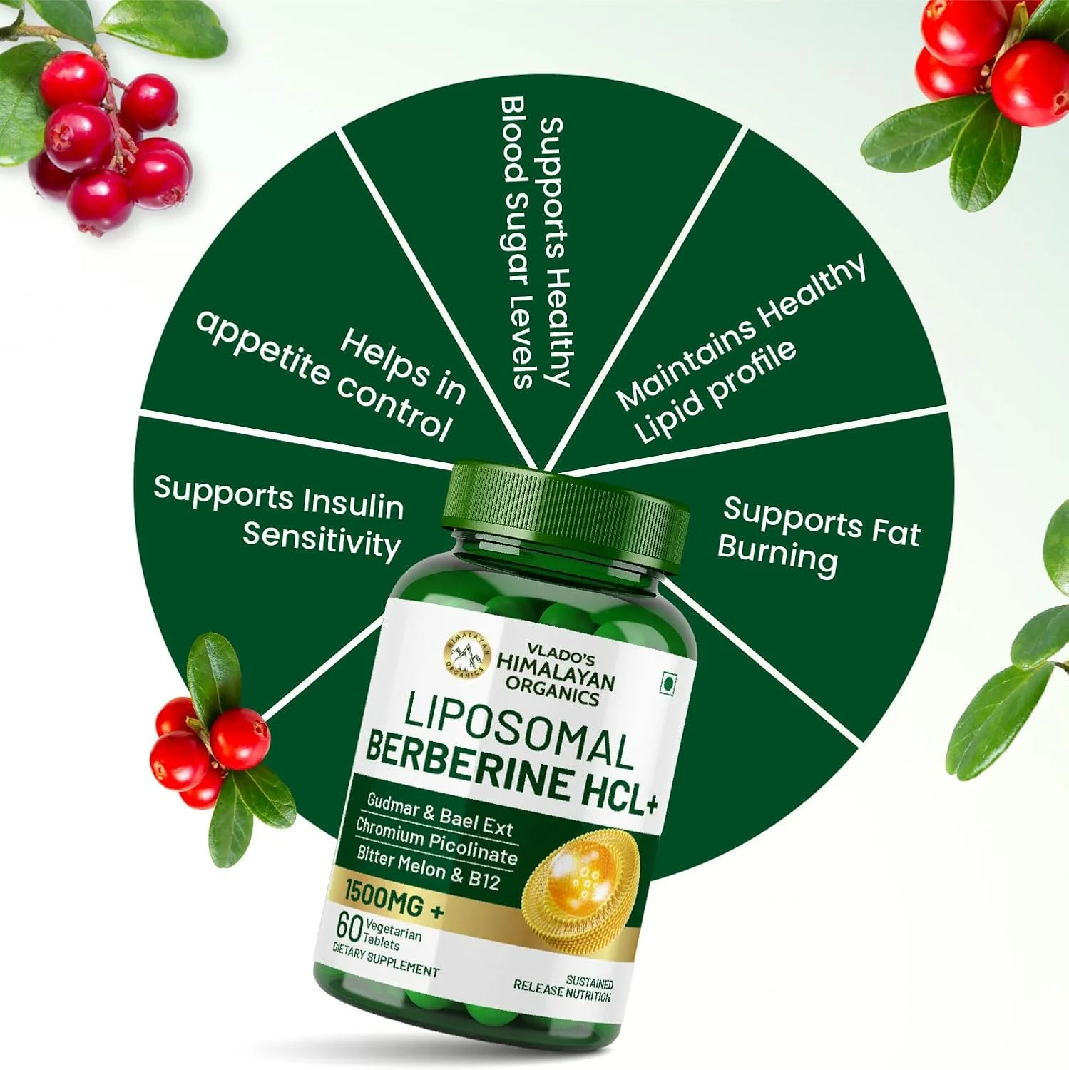 Berberine supplement with Piperine Chromium