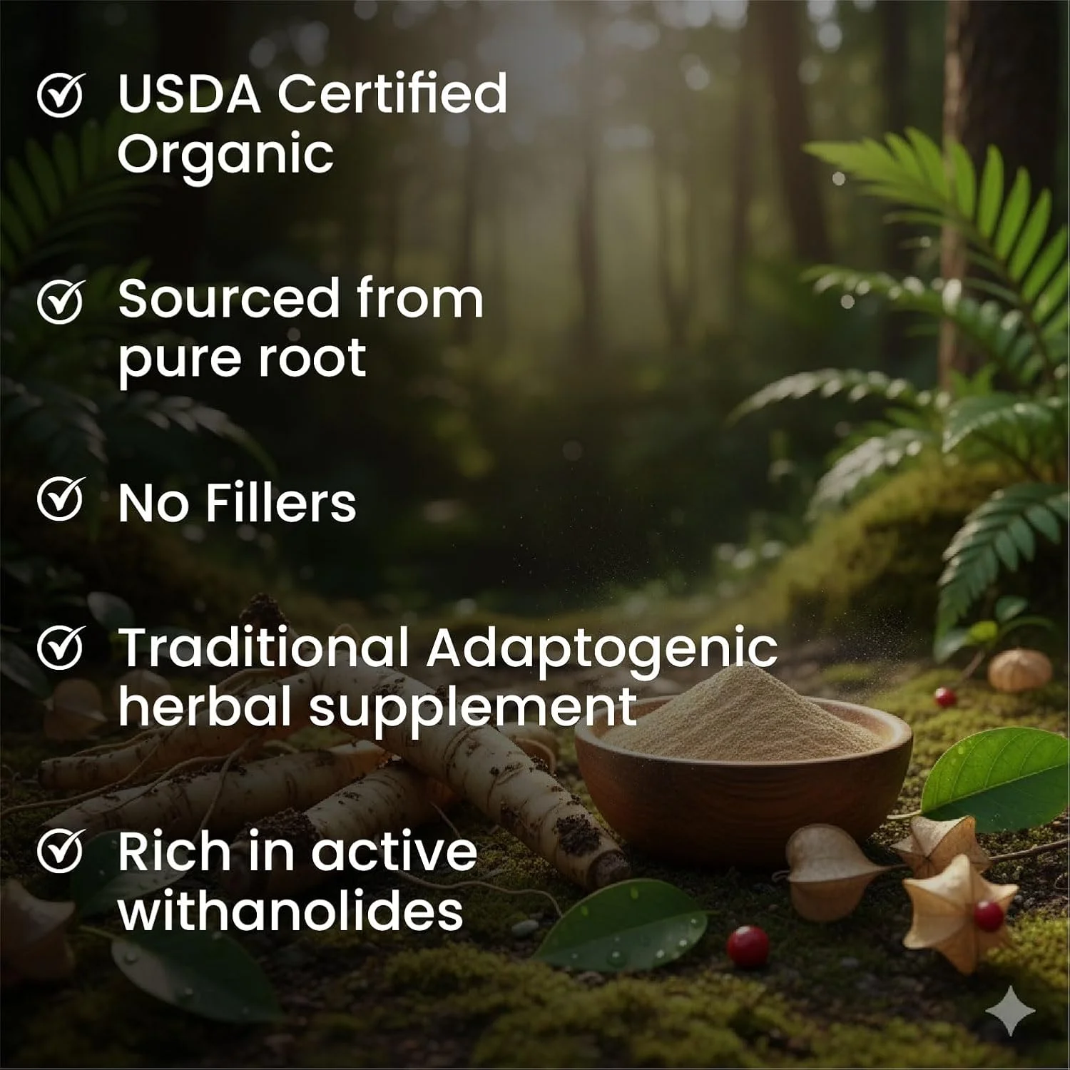 Vlado Himalayan Organics Ashwagandha Organic Tablets Certification Label
