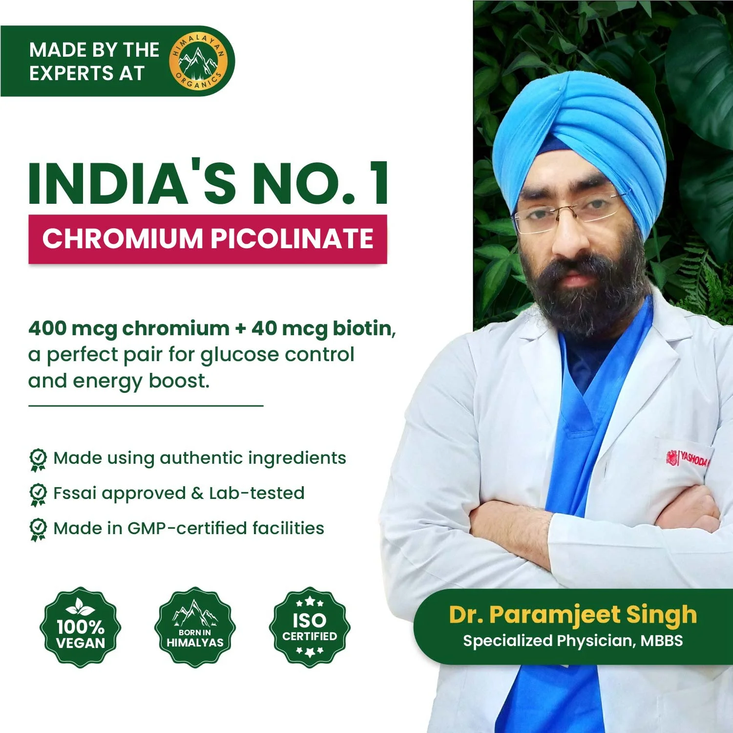 Chromium picolinate capsule for blood sugar heart health