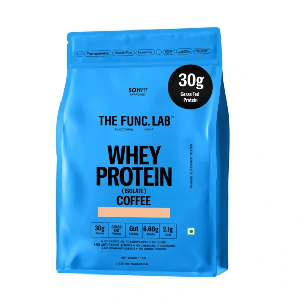 Whey Protein Isolate | Grass-Fed, 30g Protein per Scoop, Coffee Flavour