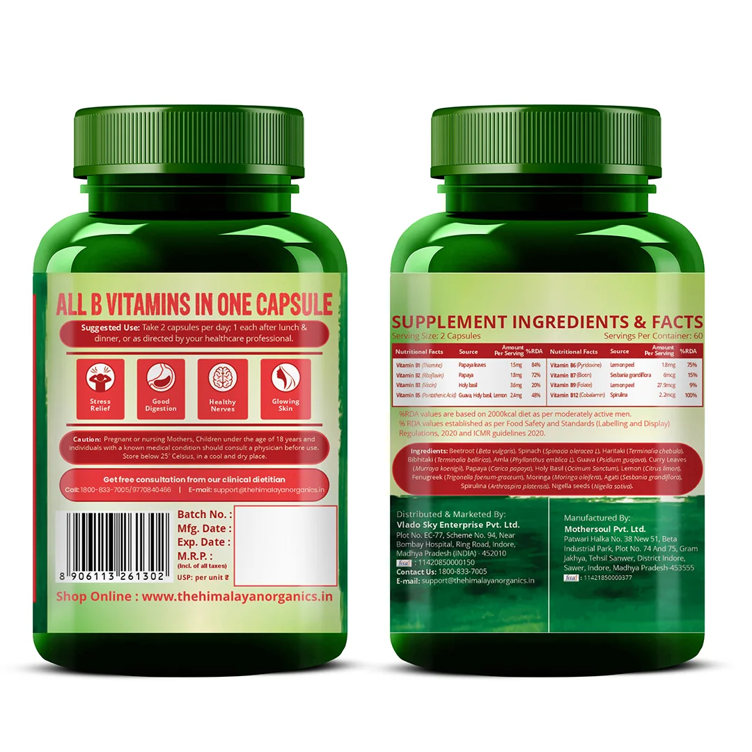 Natural Vitamin B Complex Capsules