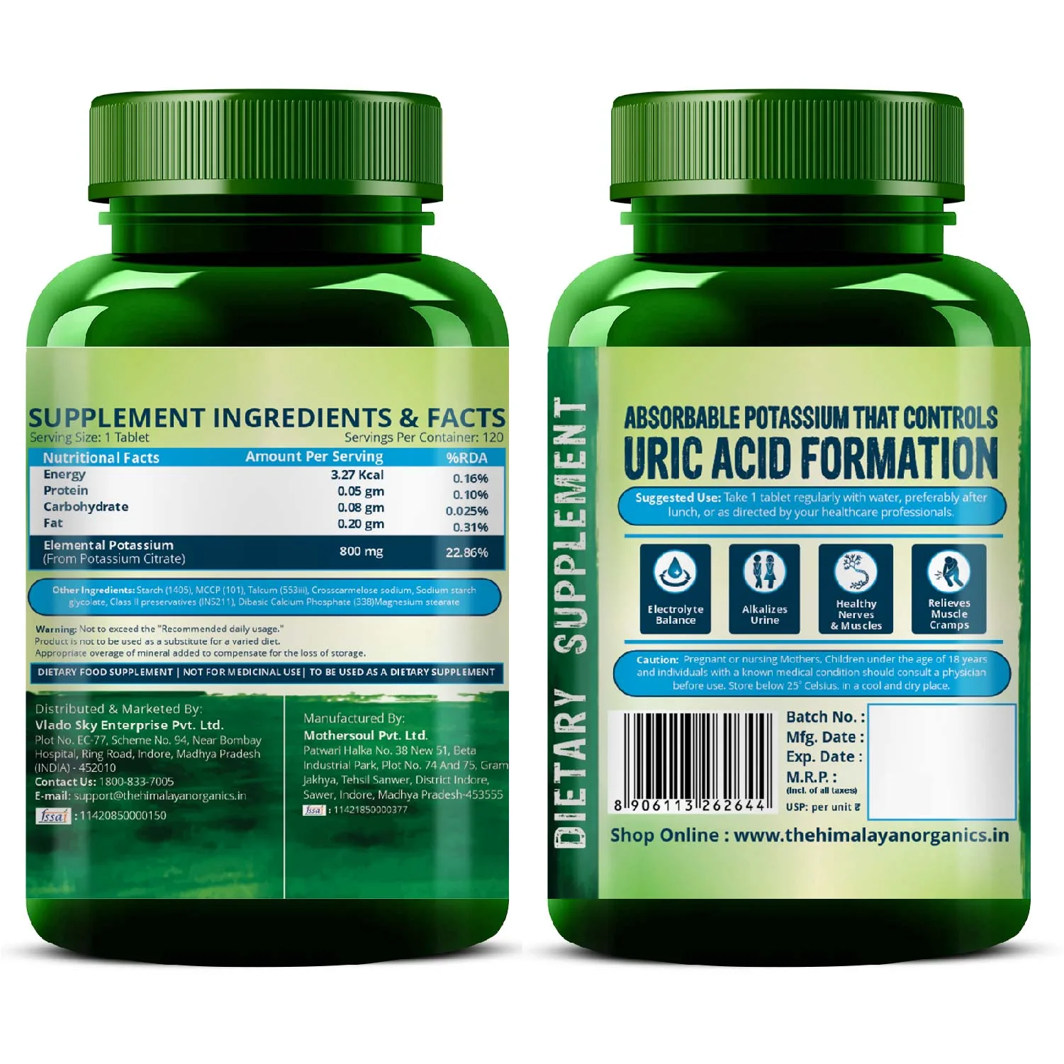 Potassium citrate supplement for nerve health