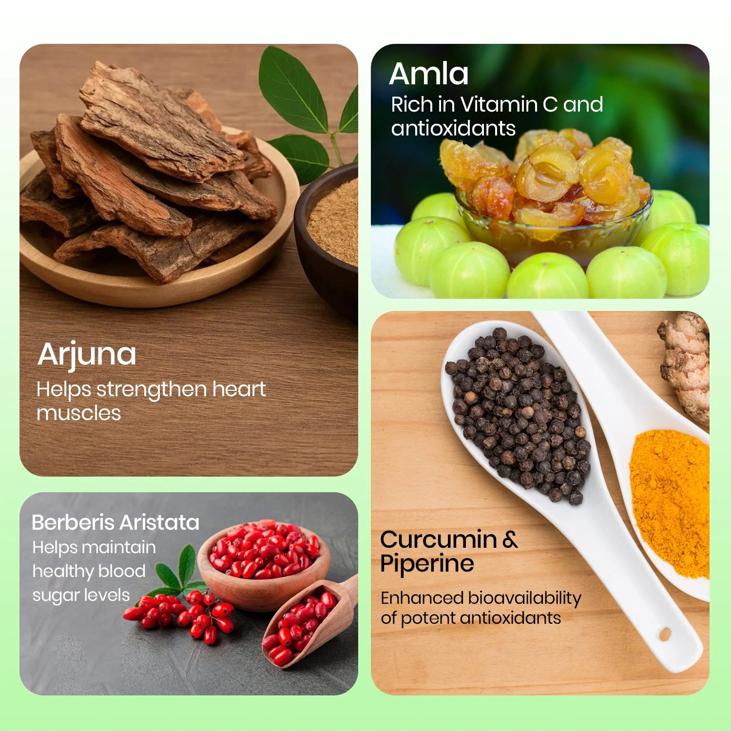 Vlado Himalayan Organics Arjuna Amla Berberine Curcumin Supplement Ingredients