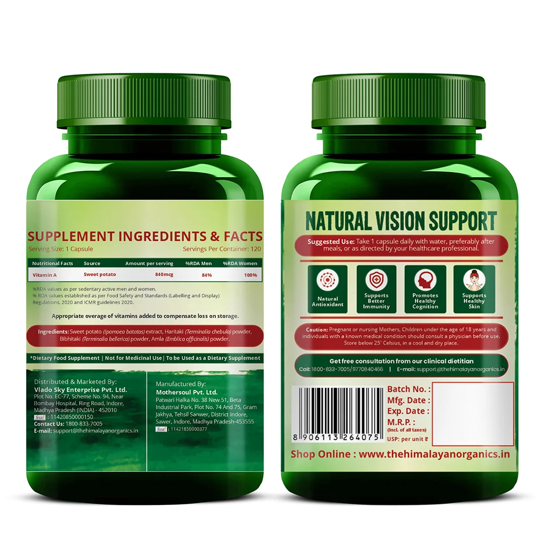 Plant-based Vitamin A supplement for vision
