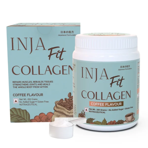 INJA Fit Marine Collagen For Skin, Joints And Muscles, With Vitamin C & Glucosamine | Coffee Flavour