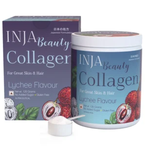INJA Beauty Collagen for Skin, Hair & Nails, with Vitamin C, Glutathione, Biotin & more -Lychee Flavour