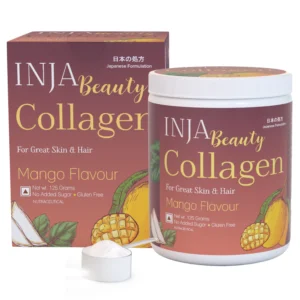INJA Beauty Collagen for Skin, Hair & Nails, with Vitamin C | Glutathione, Biotin & more | Mango Flavour