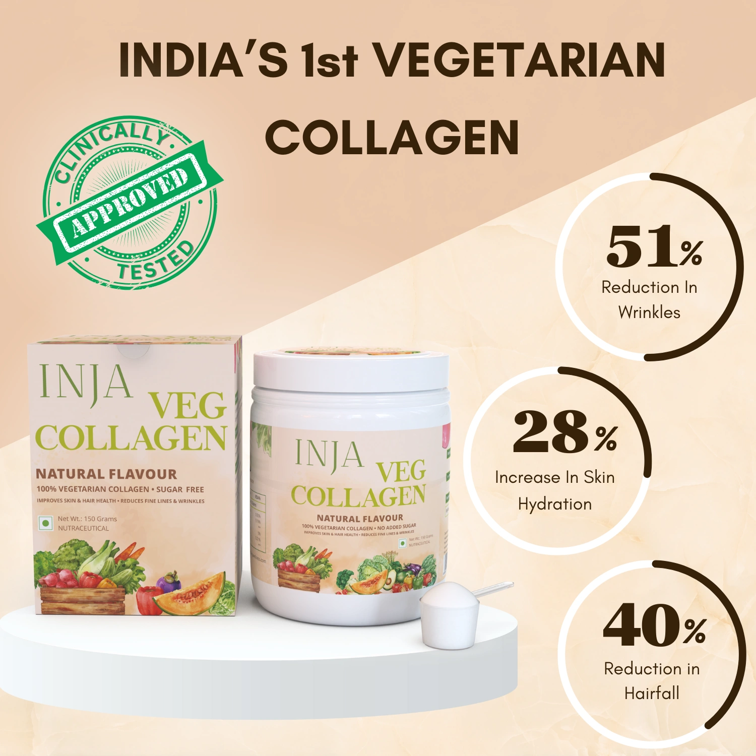 INJA Veg Collagen Natural Flavour | Vegetarian Collagen Formula for Skin, Hair, Nails & Muscle Health Support - Image 2