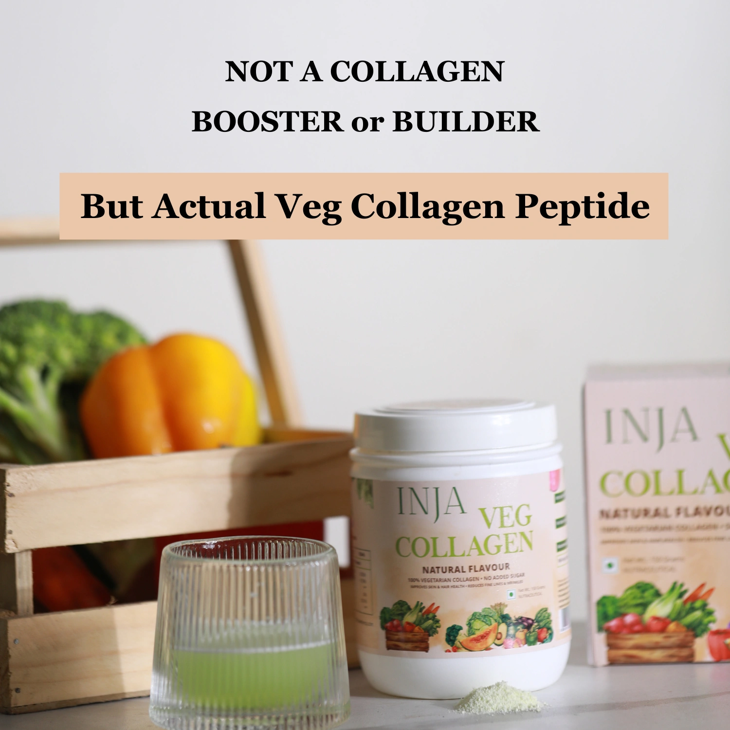 INJA Veg Collagen Natural Flavour | Vegetarian Collagen Formula for Skin, Hair, Nails & Muscle Health Support - Image 3